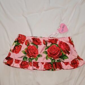 Dolls Kill Cream Ruffled Mini Skirt Resort Wear